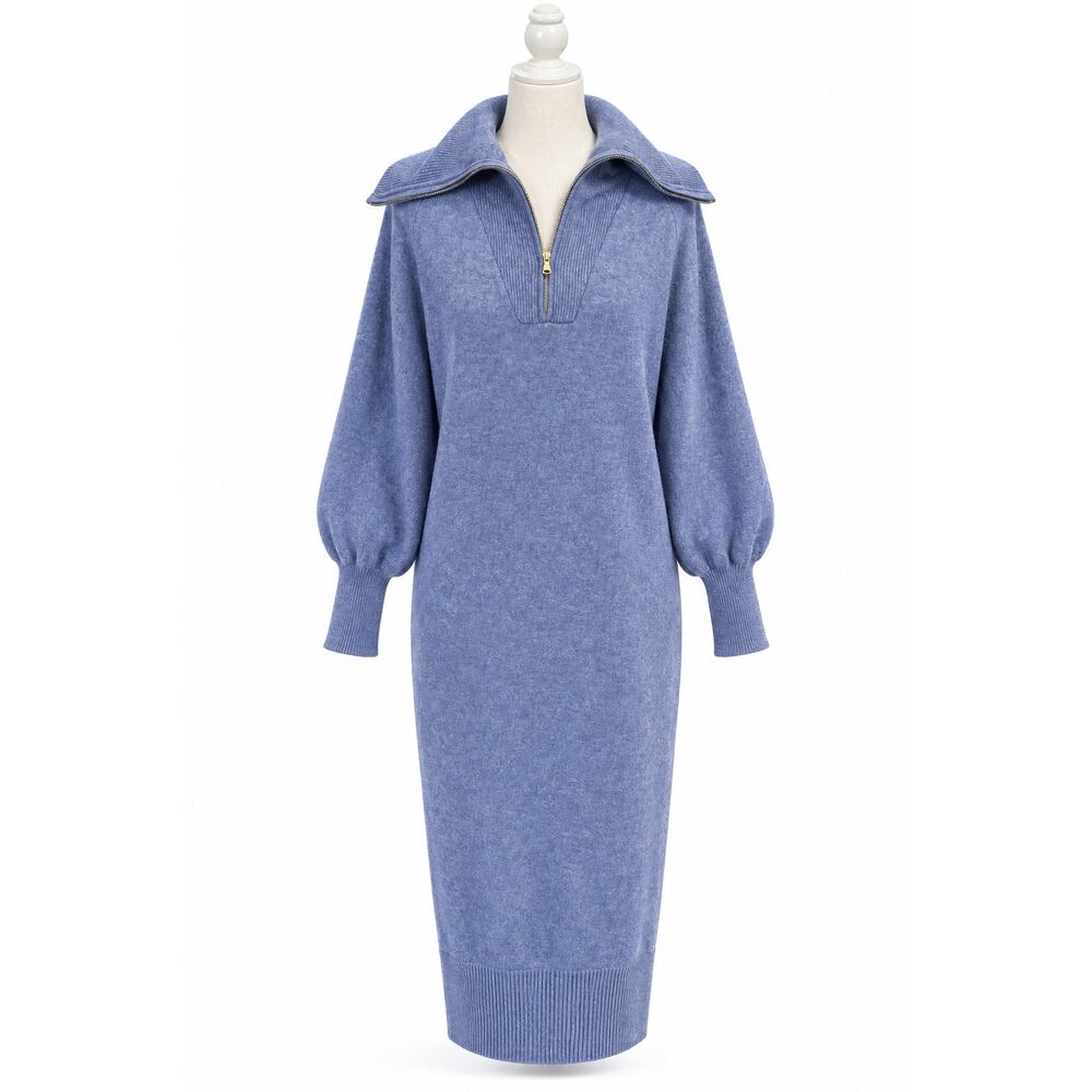 Après Ski Cozy Luxury J.Crew Half Zip Supersoft Alpaca Merino Sweater Dress L - Picture 4 of 16